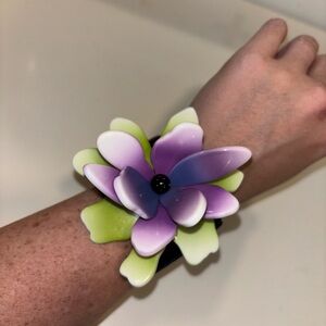 Anthropologie Floral Statement Cuff Bracelet